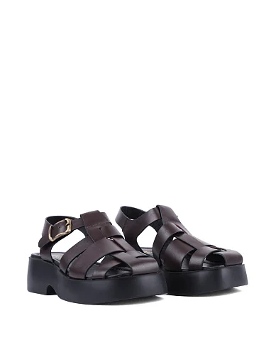 Жіночі сандалі Attizzare шкіряні коричневі - фото 3 - Miraton