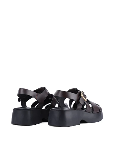 Жіночі сандалі Attizzare шкіряні коричневі - фото 4 - Miraton