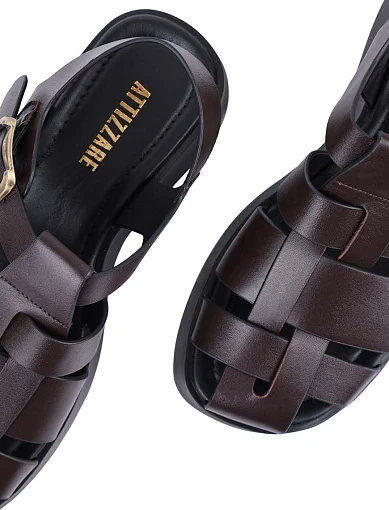 Жіночі сандалі Attizzare шкіряні коричневі - фото 6 - Miraton