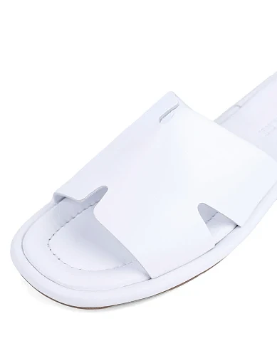 Жіночі шльопанці Attizzare шкіряні білі - фото 4 - Miraton