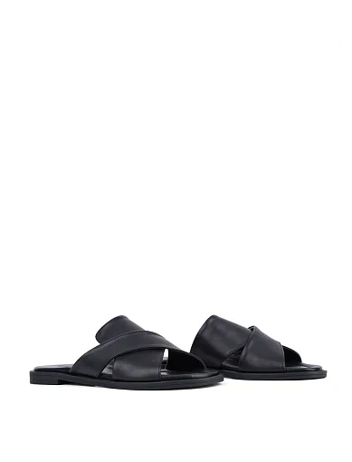 Жіночі шльопанці Attizzare шкіряні чорні - фото 4 - Miraton