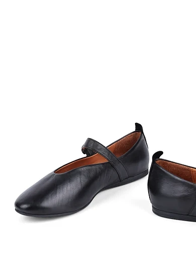 Жіночі балетки Attizzare шкіряні чорні - фото 3 - Miraton