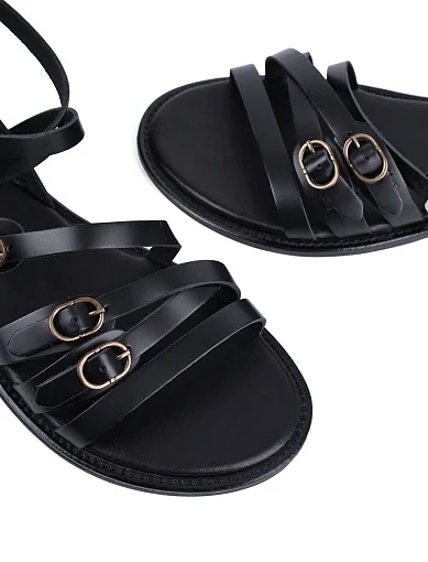 Жіночі сандалі Attizzare шкіряні чорні - фото 2 - Miraton