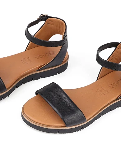 Жіночі сандалі Sekada шкіряні чорні - фото 5 - Miraton