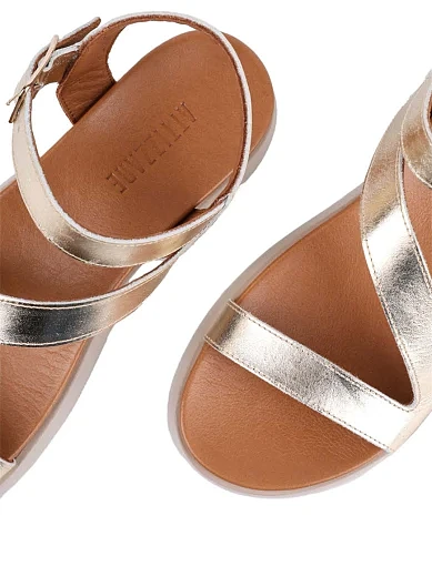 Жіночі сандалі Attizzare шкіряні золотого кольору. - фото 5 - Miraton