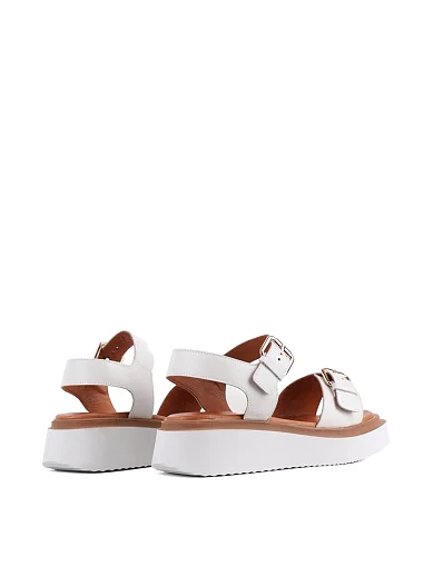 Жіночі сандалі Attizzare шкіряні рисового кольору - фото 4 - Miraton