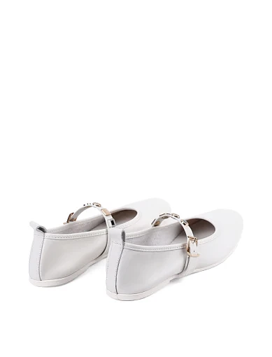 Жіночі балетки Attizzare шкіряні рисового кольору. - фото 4 - Miraton