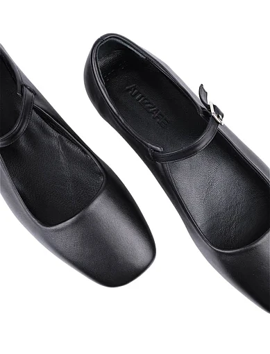 Жіночі балетки Мері Джейн Attizzare шкіряні чорні - фото 5 - Miraton
