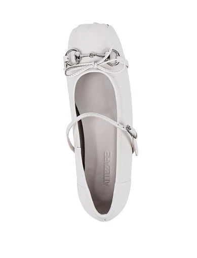 Жіночі балетки Attizzare шкіряні рисового кольору - фото 5 - Miraton