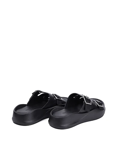 Жіночі шльопанці Attizzare шкіряні чорні - фото 4 - Miraton