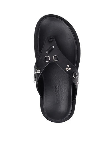 Жіночі шльопанці Attizzare шкіряні чорні - фото 2 - Miraton