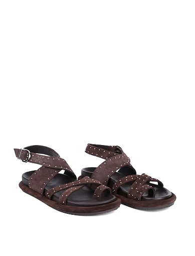 Жіночі сандалі Attizzare замшеві коричневі - фото 3 - Miraton