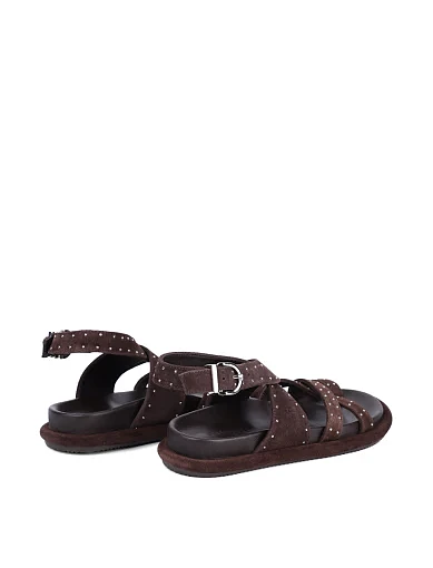 Жіночі сандалі Attizzare замшеві коричневі - фото 4 - Miraton