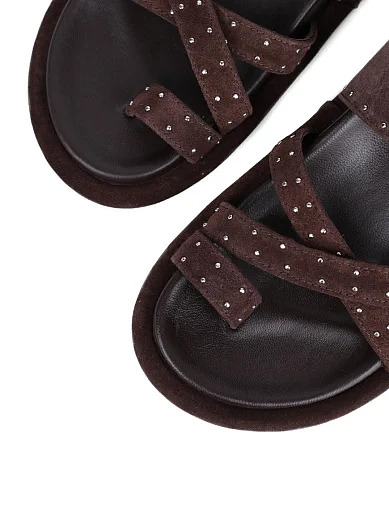 Жіночі сандалі Attizzare замшеві коричневі - фото 5 - Miraton