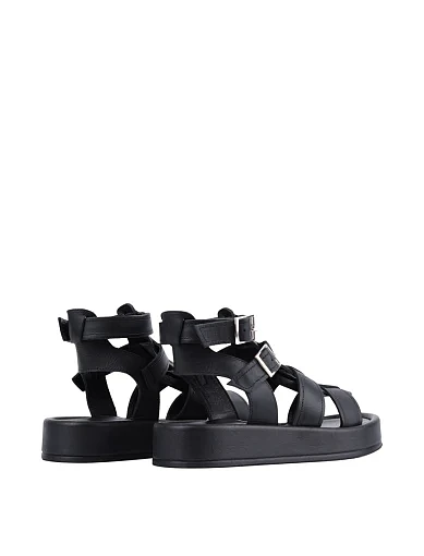 Жіночі сандалі Attizzare шкіряні чорні - фото 4 - Miraton