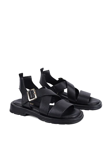 Жіночі сандалі Attizzare шкіряні чорні - фото 2 - Miraton