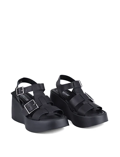 Жіночі босоніжки Attizzare шкіряні чорні - фото 3 - Miraton