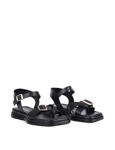 Жіночі сандалі Attizzare шкіряні чорні - фото 3 - Miraton