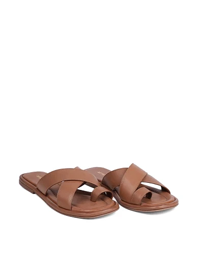 Жіночі шльопанці Attizzare шкіряні коричневі - фото 3 - Miraton