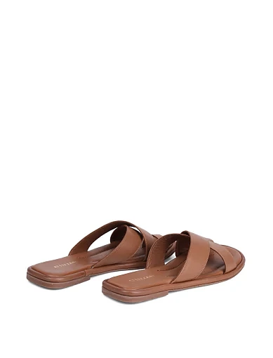 Жіночі шльопанці Attizzare шкіряні коричневі - фото 4 - Miraton