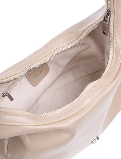 Жіноча сумка хобо MIRATON шкіряна бежева - фото 5 - Miraton