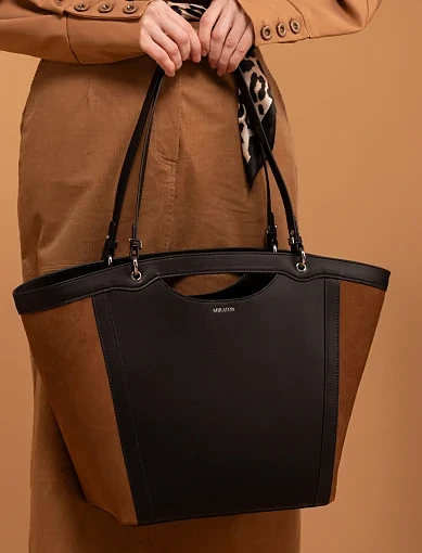 Жіноча сумка шоппер MIRATON замшева кемел - фото 2 - Miraton