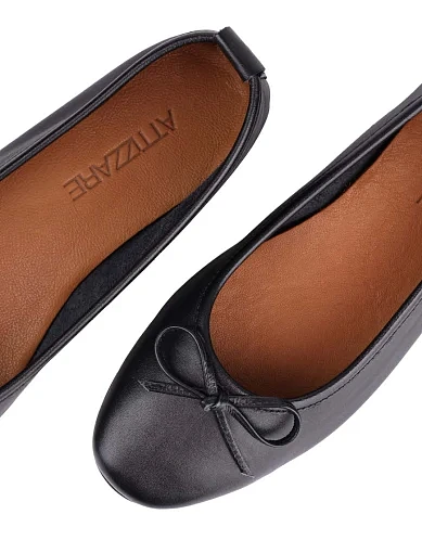 Жіночі балетки Attizzare шкіряні чорні - фото 5 - Miraton