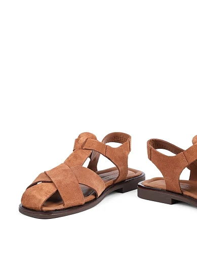 Жіночі сандалі Attizzare велюрові коричневі - фото 2 - Miraton