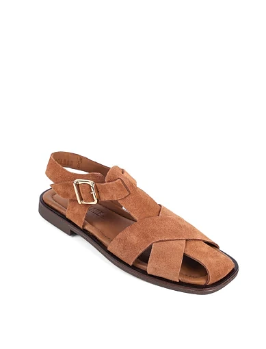 Жіночі сандалі Attizzare велюрові коричневі - фото 3 - Miraton