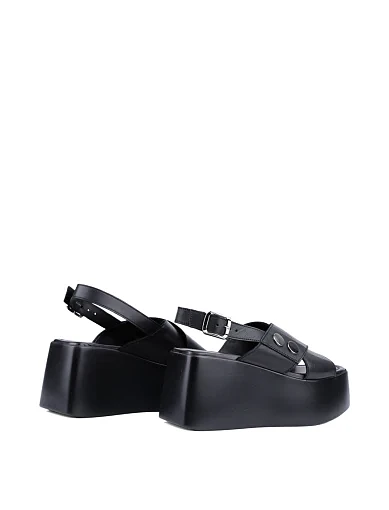 Жіночі босоніжки Attizzare шкіряні чорні - фото 4 - Miraton