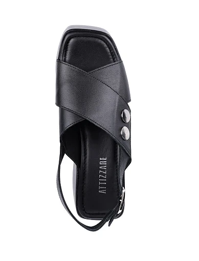 Жіночі босоніжки Attizzare шкіряні чорні - фото 5 - Miraton
