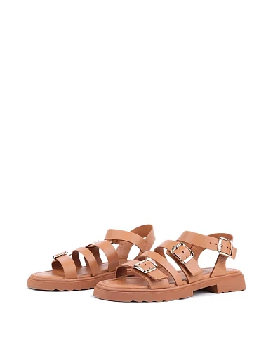 Жіночі сандалі Attizzare шкіряні коричневі - фото 3 - Miraton