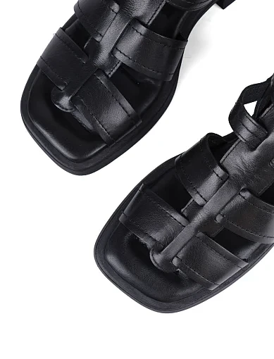 Жіночі сандалі Attizzare шкіряні чорні - фото 5 - Miraton