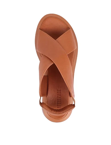 Женские сандалии Attizzare кожаные коричневые - фото 2 - Miraton