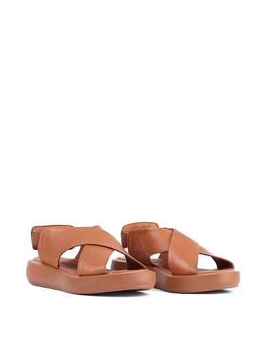 Женские сандалии Attizzare кожаные коричневые - фото 3 - Miraton