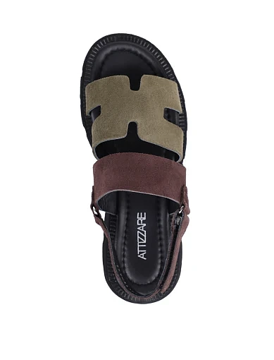 Жіночі сандалі Attizzare велюрові коричневі - фото 2 - Miraton