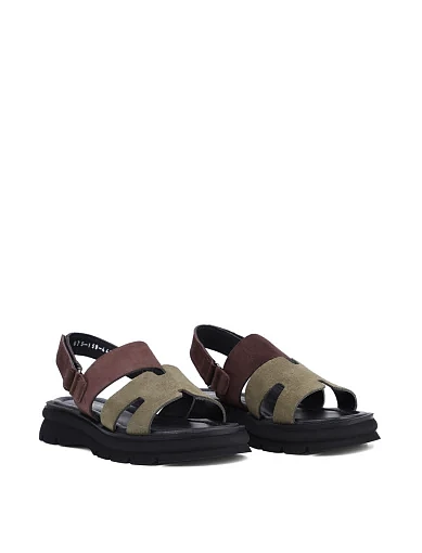 Жіночі сандалі Attizzare велюрові коричневі - фото 3 - Miraton