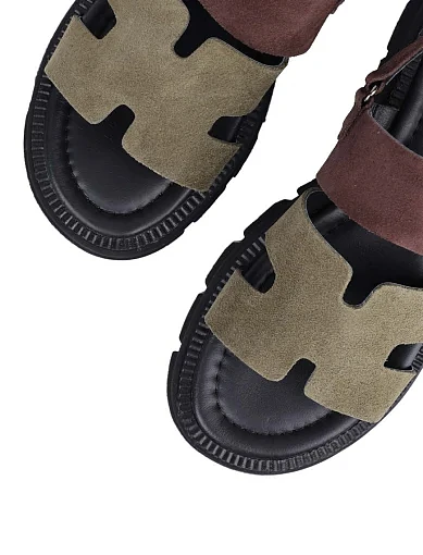 Жіночі сандалі Attizzare велюрові коричневі - фото 5 - Miraton