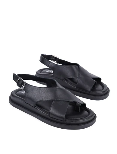 Жіночі сандалі Attizzare шкіряні чорні - фото 3 - Miraton