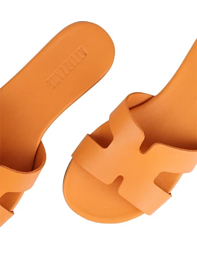 Жіночі шльопанці Attizzare шкіряні оранжеві - фото 5 - Miraton