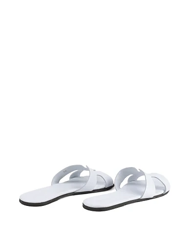 Жіночі шльопанці Attizzare шкіряні білі - фото 4 - Miraton