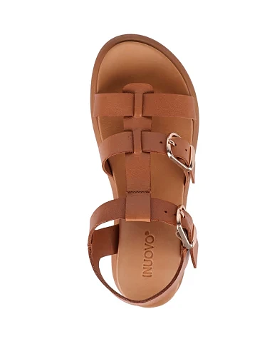 Жіночі сандалі INUOVO шкіряні коричневі - фото 2 - Miraton