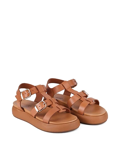 Жіночі сандалі INUOVO шкіряні коричневі - фото 3 - Miraton