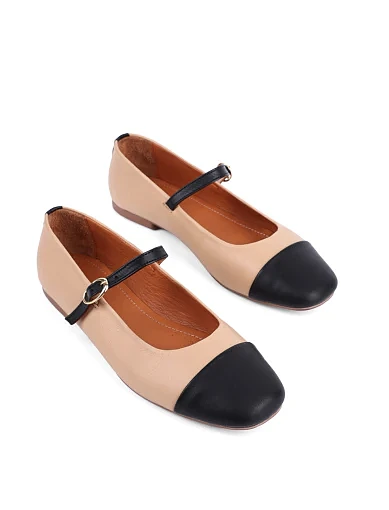 Жіночі балетки Attizzare шкіряні бежеві - фото 3 - Miraton