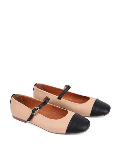 Жіночі балетки Attizzare шкіряні бежеві - фото 4 - Miraton