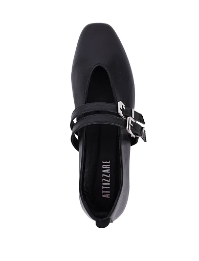 Жіночі балетки Attizzare шкіряні чорні - фото 5 - Miraton