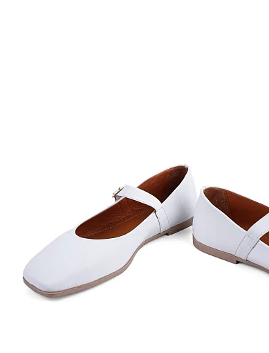 Жіночі балетки Attizzare шкіряні білі - фото 2 - Miraton