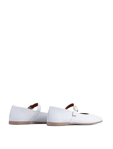 Жіночі балетки Attizzare шкіряні білі - фото 4 - Miraton