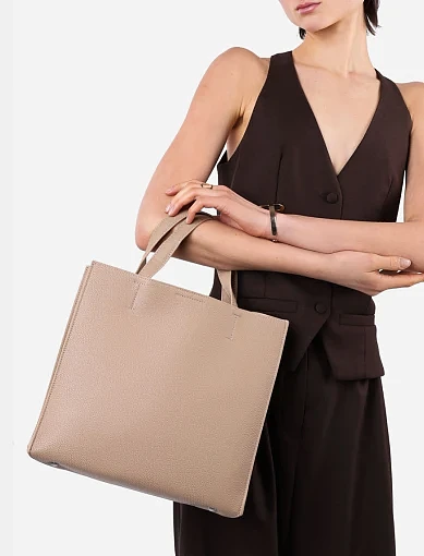 Жіноча сумка тоут MIRATON шкіряна бежева - фото 2 - Miraton