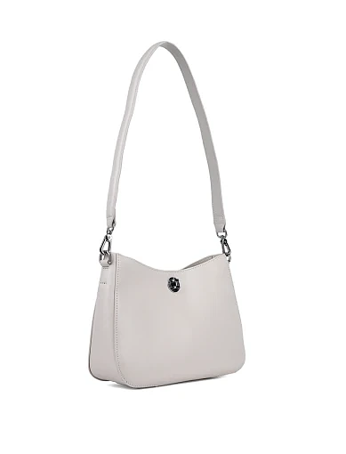 Женская сумка MIRATON кожаная белая с декоративной застежкой - фото 2 - Miraton